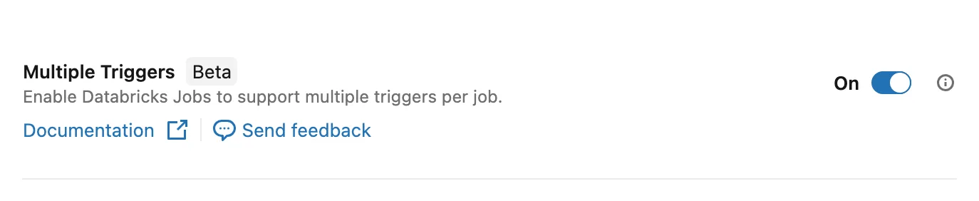 Przełącznik Multiple Triggers (Beta) na stronie Previews workspace'u
